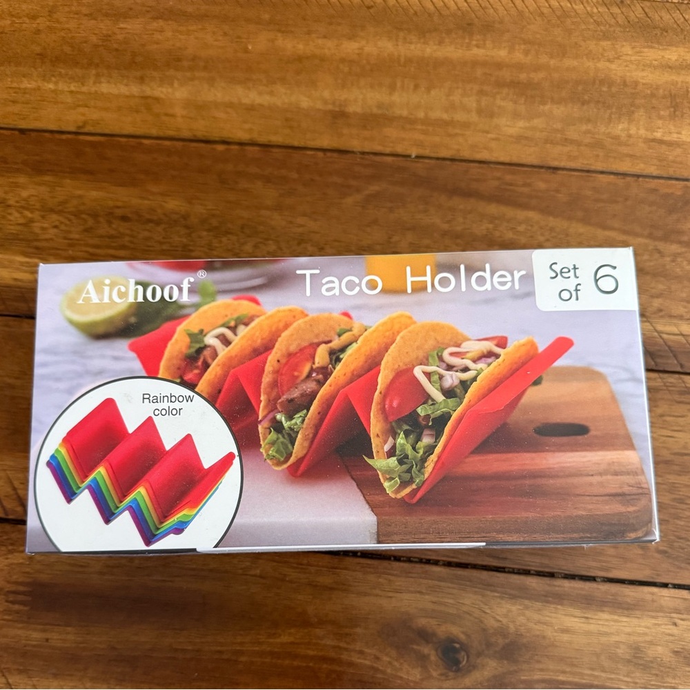 Aichoof Taco Holder Set of 6 - Rainbow Red Display